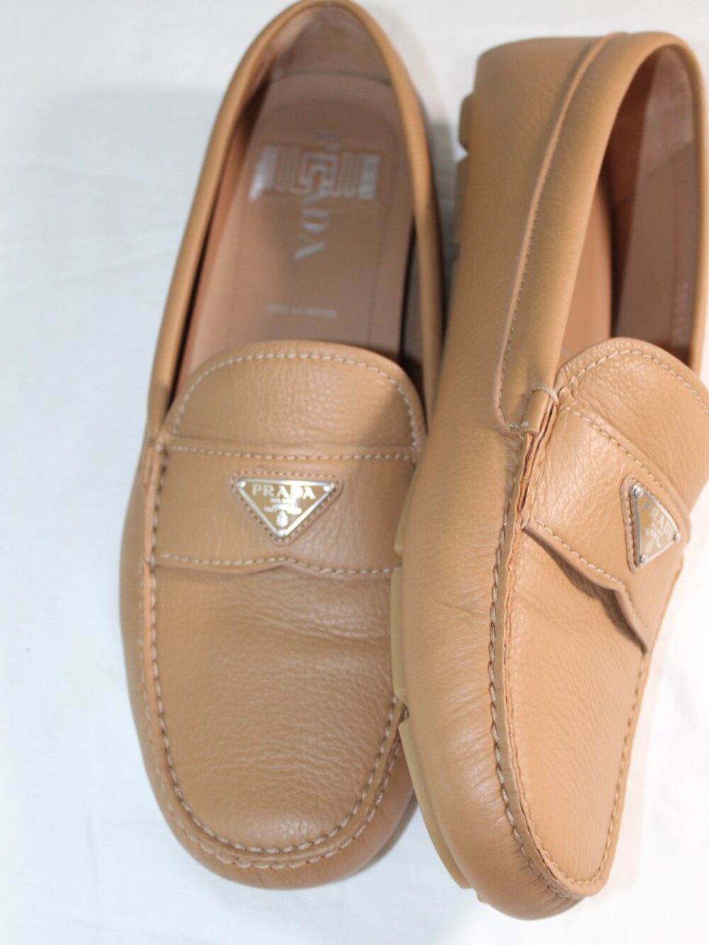 NEW PRADA Driving Loafers Triangle Logo Loafers Slip Ons Mens 11